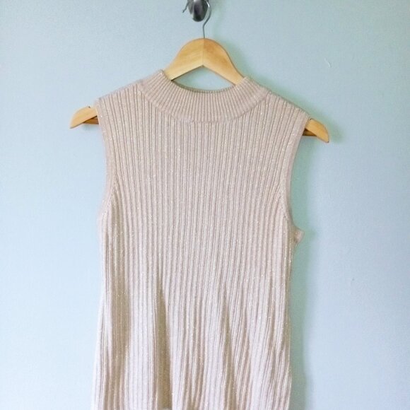 Christopher Banks Beige Sleeveless Turtleneck - Picture 1 of 4